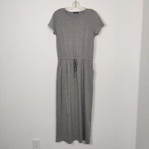 LC Waikiki Women's Short Sleeve Maxi Dress in Silver Gray Size EU 40 Casual